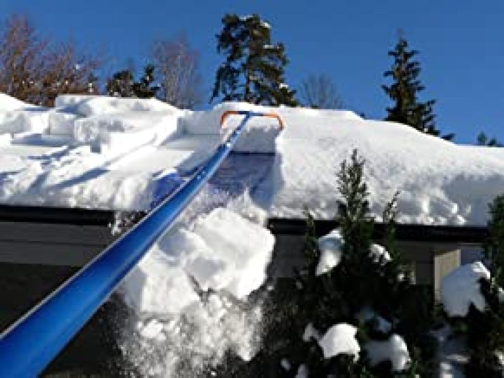 snow rake on roof