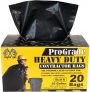 Reli. ProGrade Contractor Trash Bags 55 Gallon (20 Bags w/Ties) Black 55 Gallon Trash Bags Heavy Duty, Garbage Bags/Construction Bags (2 mil)